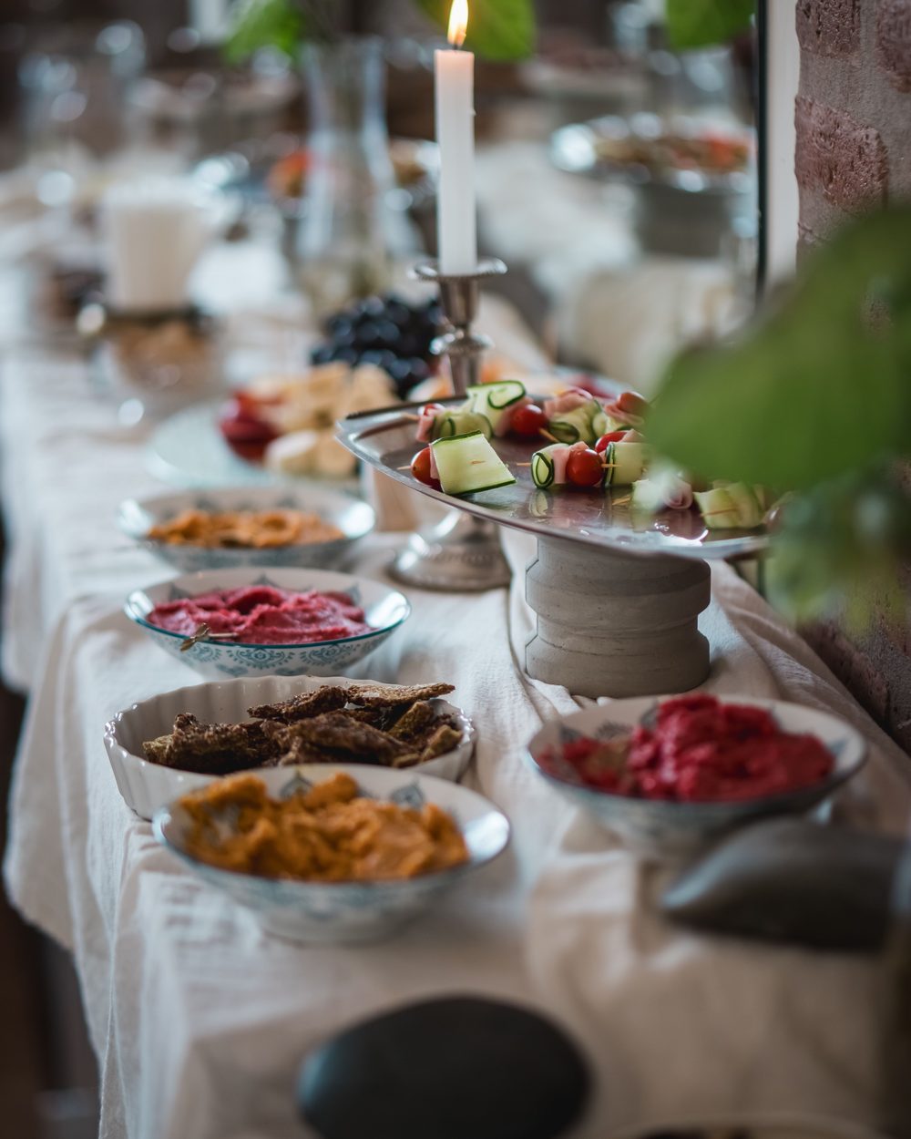 Mesa de catering saludable en Vivus
